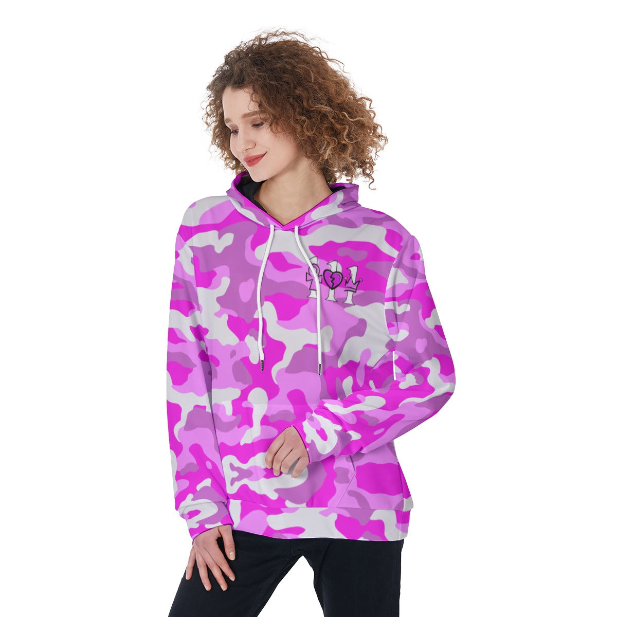 111 PINK CAMO Women's HOODIE