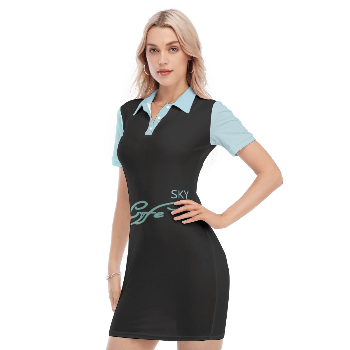 Polo Collar Dress | Women Polo Dress | Sky Lyfe