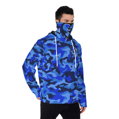 111 BLUE 22 CAMO Hoodie With Mask
