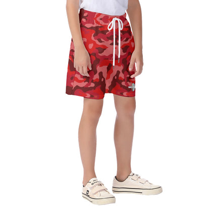 Kids Off The Block Camo Shorts (Red)