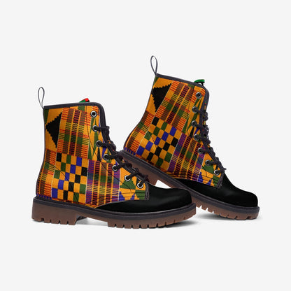 Black Make History (BMH) Kente Boots | Canvas Shoes | Black Men's