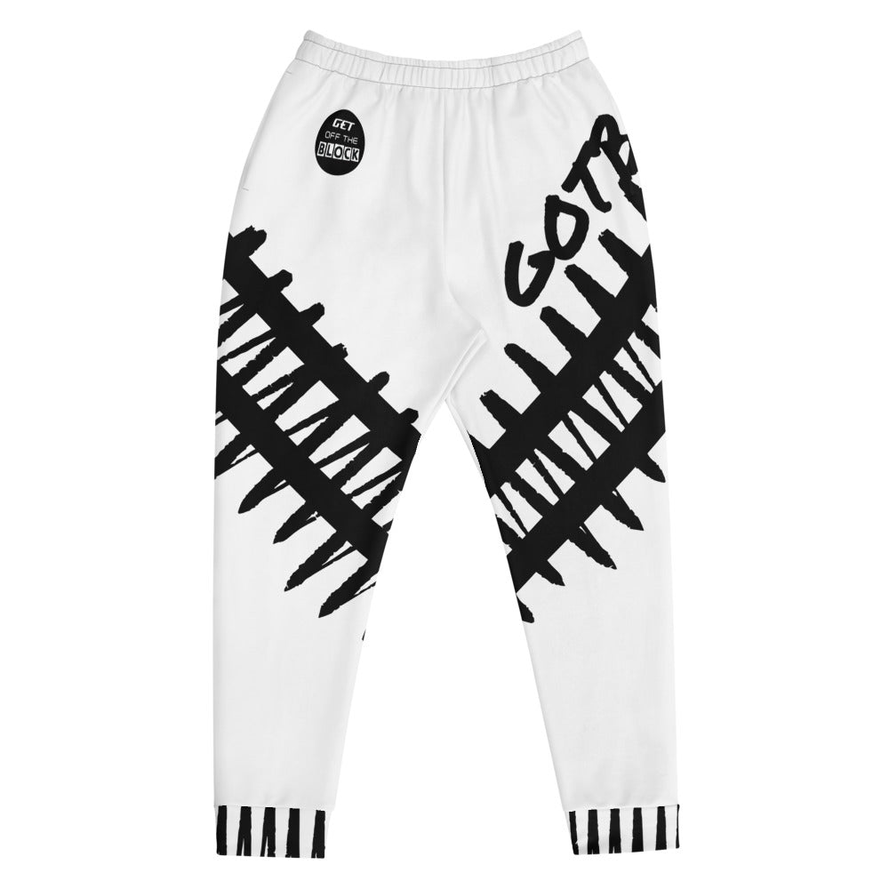 Tracksuits Bottoms - White Joggers - GET OFF THE BLOCK 